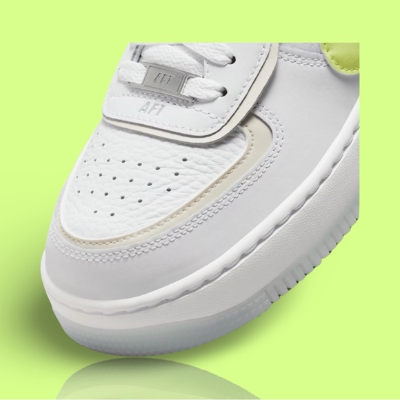 Nike Air Force 1 Shadow White/Lemon Twist/Wolf Grey - Picture 8 of 8